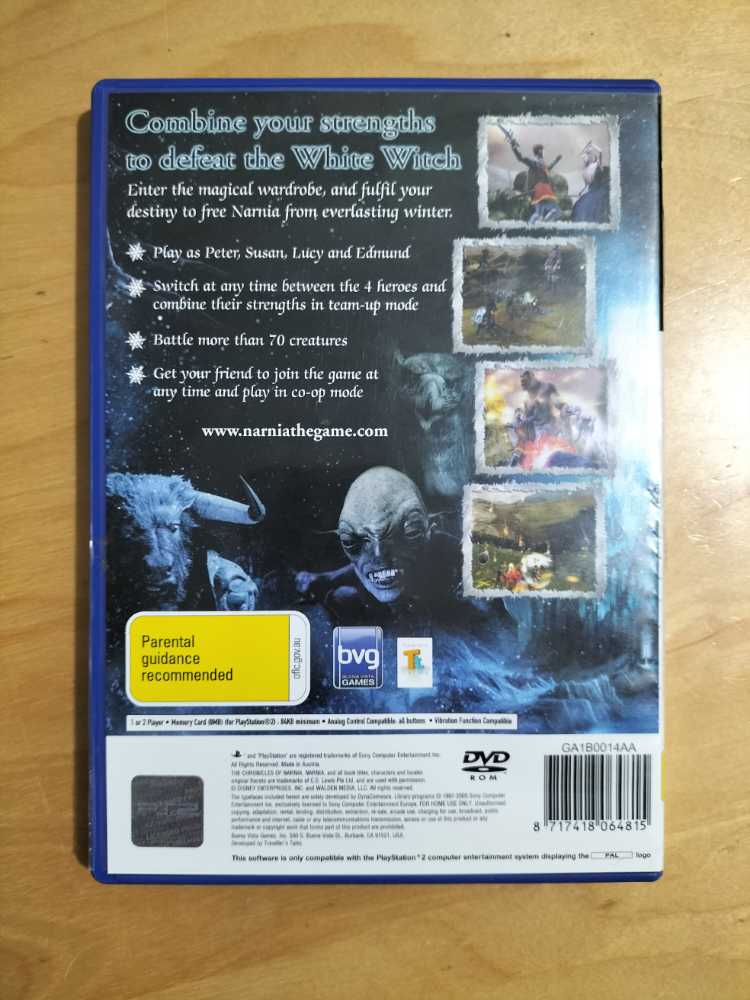 The Chronicles Of Narnia The Lion, The Witch and The Wardrobe - Sony PlayStation 2 (PS2) (1-2) video game collectible [Barcode 8717418064815] - Main Image 2