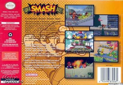 Super Smash Bros - Nintendo 64 (N64) (Smash Bros - 1-4) video game collectible [Barcode 0045496870461] - Main Image 2