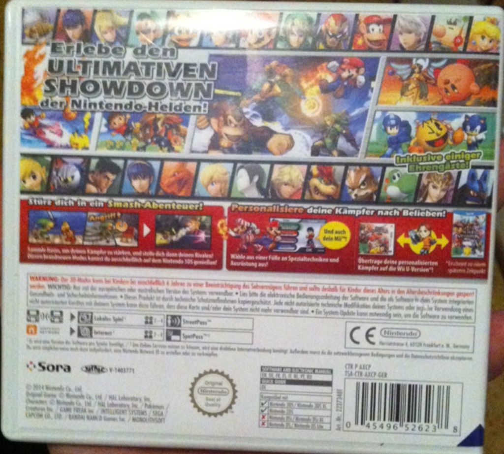 Super Smash Bros. - Nintendo 3DS (Nintendo - 1-4) video game collectible [Barcode 084100002614] - Main Image 2