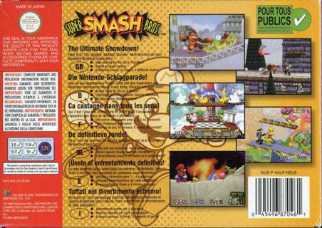 Super Smash Bros. - Nintendo 64 (N64) (Nintendo) video game collectible - Main Image 2