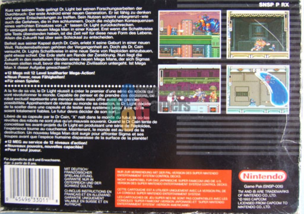 Megaman X - Nintendo Super Nintendo Entertainment System (SNES) video game collectible - Main Image 2