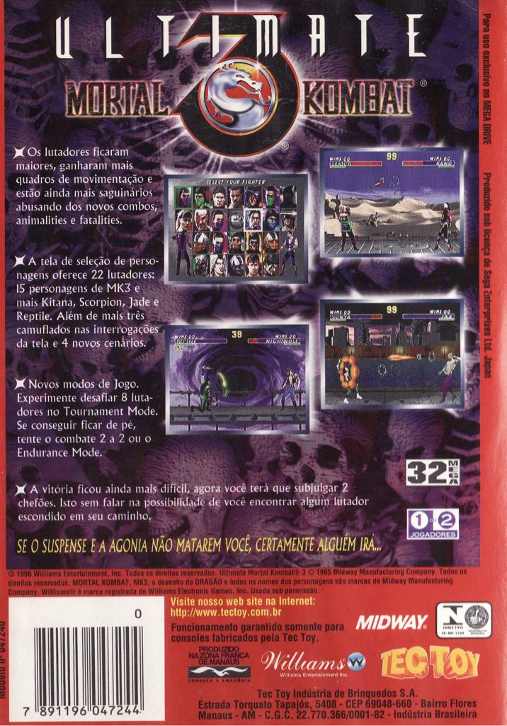 Ultimate Mortal Kombat 3 - Sega Mega Drive (Tectoy) video game collectible - Main Image 2