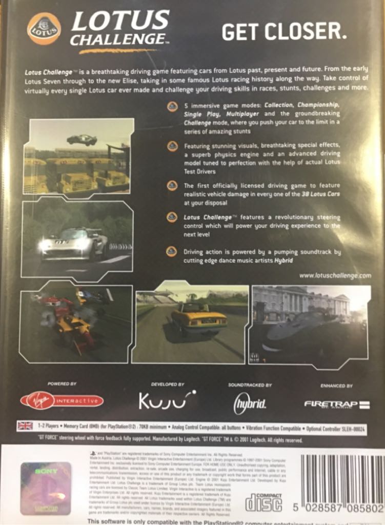 Lotus Challenge - Sony PlayStation 2 (PS2) (Kuju Entertainment Ltd - 1-2) video game collectible [Barcode 5028587085802] - Main Image 2