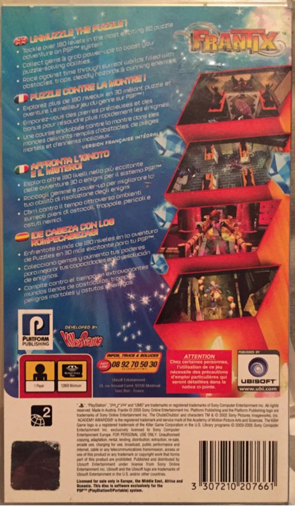 Frantix - Sony PlayStation Portable (PSP) (Ubisoft - 1) video game collectible [Barcode 3307210207661] - Main Image 2