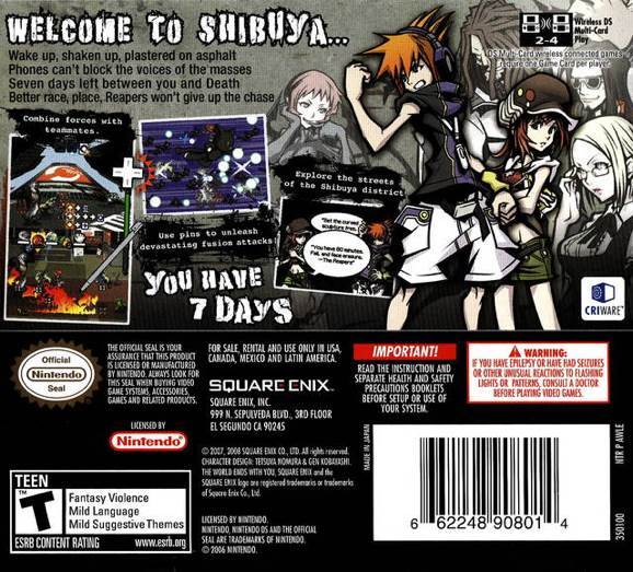 The World Ends With You - Nintendo DS (Nintendo - 1) video game collectible [Barcode 5060121822665] - Main Image 2
