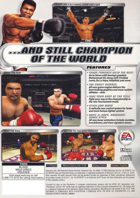 Knockout Kings 2002 - Sony PlayStation 2 (PS2) ((EA) Electronic Arts - 2) video game collectible [Barcode 014633143720] - Main Image 2