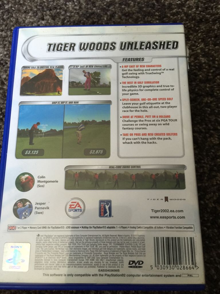 Tiger Woods PGA Tour 2002 - Sony PlayStation 2 (PS2) ((EA) Electronic Arts - 1-4) video game collectible [Barcode 5030930028664] - Main Image 2