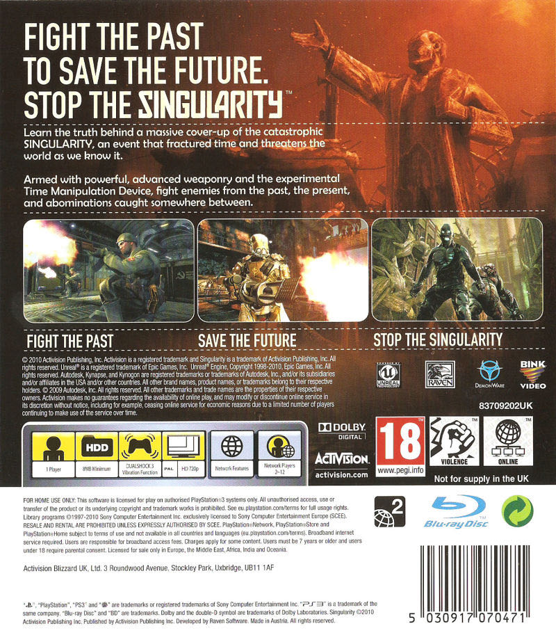 Singularity - Sony PlayStation 3 (PS3) (Activision Blizzard - 1) video game collectible [Barcode 5030917070471] - Main Image 2