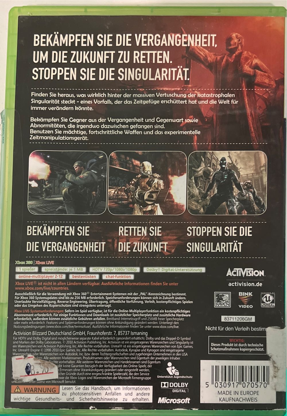 Singularity - Microsoft Xbox 360 video game collectible [Barcode 5030917070570] - Main Image 2