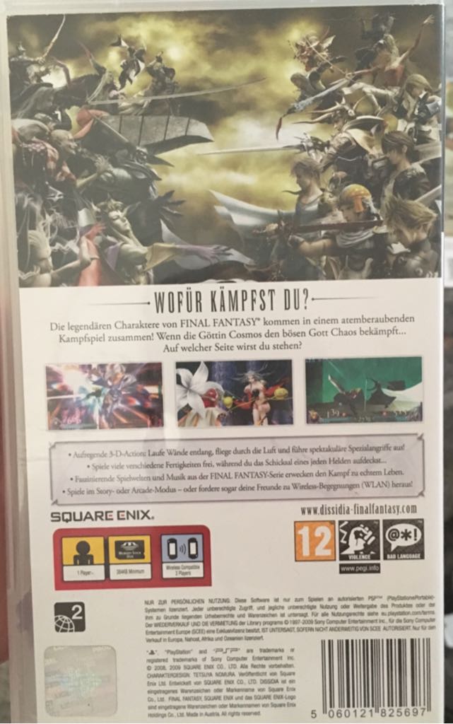 Dissidia: Final Fantasy - Sony PlayStation Portable (PSP) (Square Enix - 1) video game collectible [Barcode 5060121825697] - Main Image 2