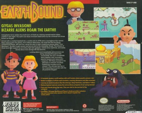 EarthBound - Nintendo Super Nintendo Entertainment System (SNES) (Nintendo - 1) video game collectible - Main Image 2