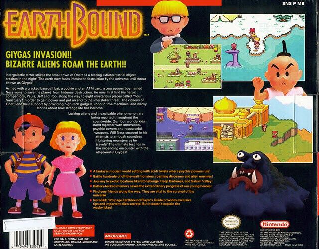 EarthBound - Nintendo Super Nintendo Entertainment System (SNES) video game collectible - Main Image 2