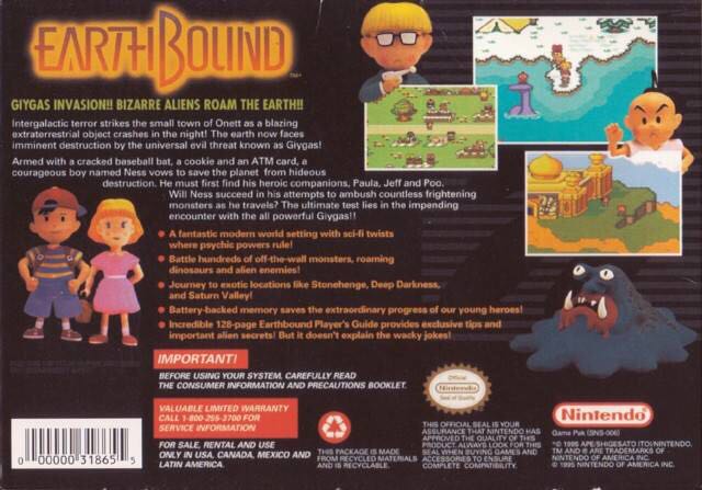 EarthBound - Nintendo Super Nintendo Entertainment System (SNES) video game collectible - Main Image 2