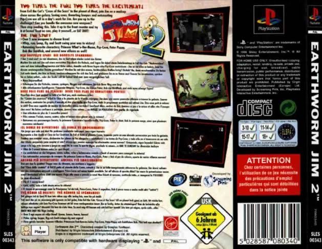 Earthworm Jim 2 - Valve Steam (Virgin Games, Inc. - 1) video game collectible [Barcode 5028587080340] - Main Image 3