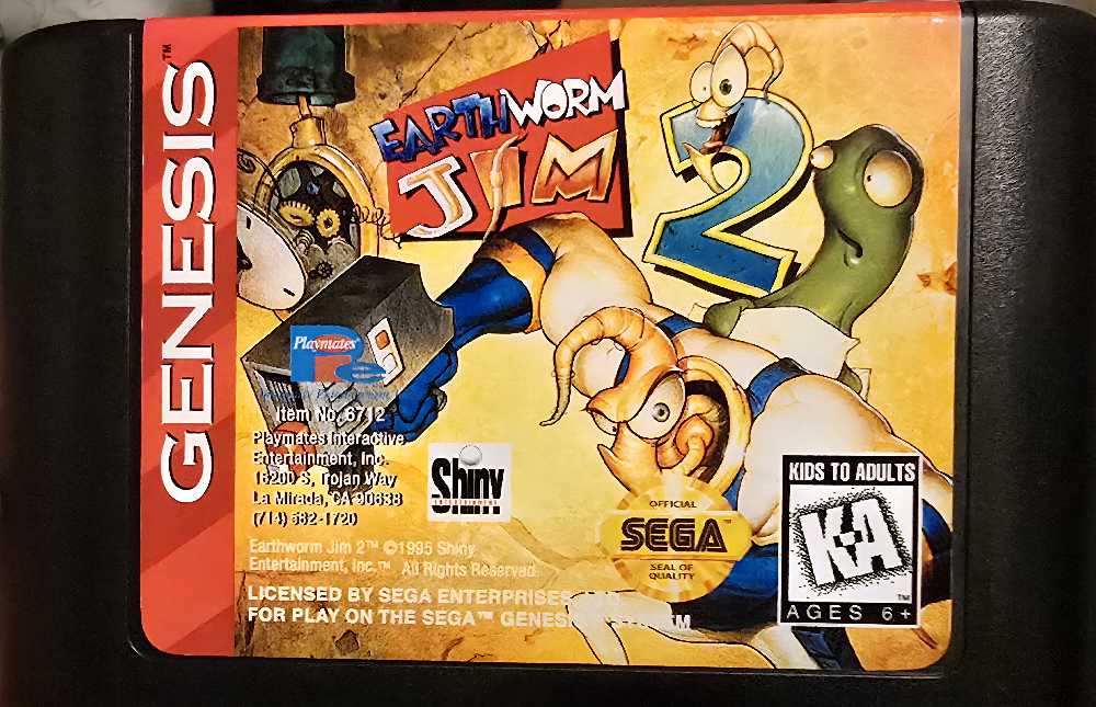 Earthworm Jim 2 - Sega Genesis (Mega Drive) (Playmates Interactive - 1) video game collectible [Barcode 796498067549] - Main Image 3