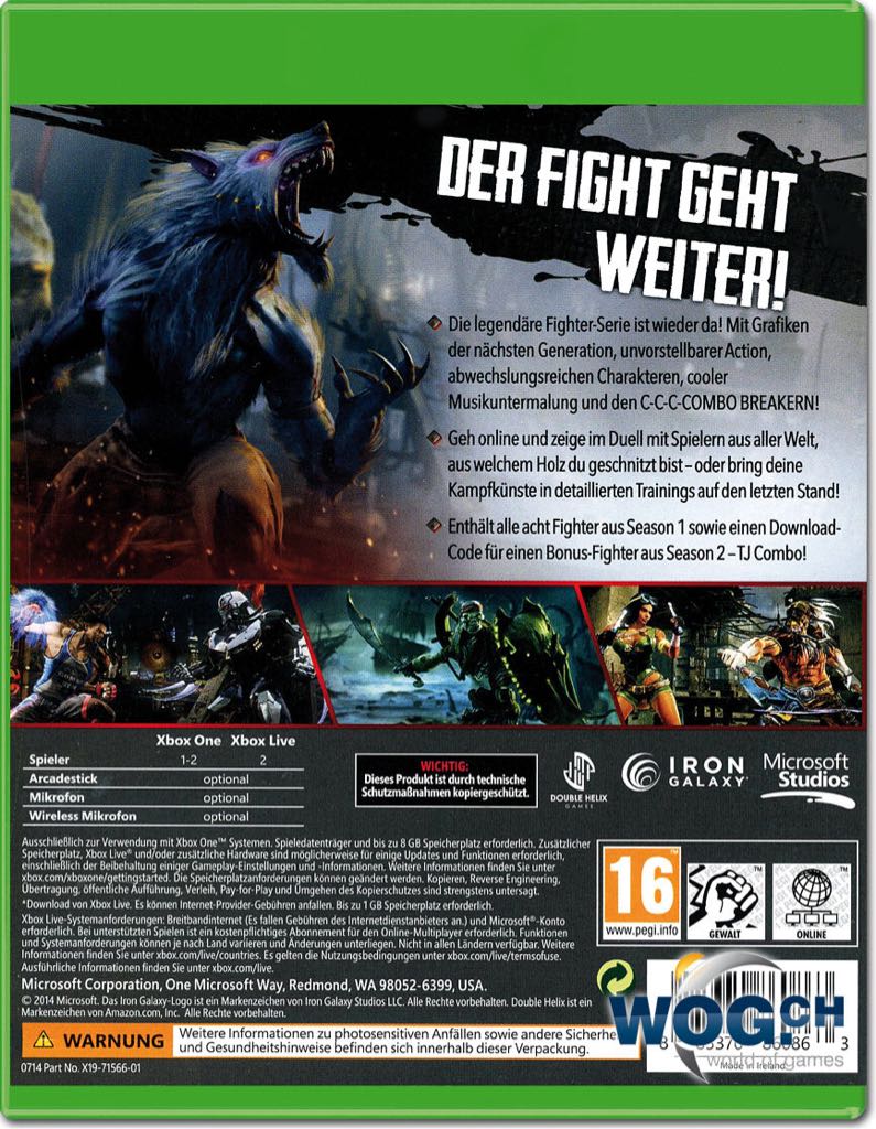 Killer Instinct (Digital) - Microsoft Xbox One (Microsoft Studios - 2) video game collectible [Barcode 885370860979] - Main Image 2