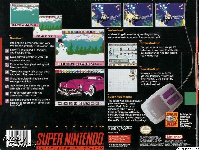 Mario Paint - Nintendo Super Nintendo Entertainment System (SNES) (Nintendo - 1) video game collectible [Barcode 045496820084] - Main Image 2