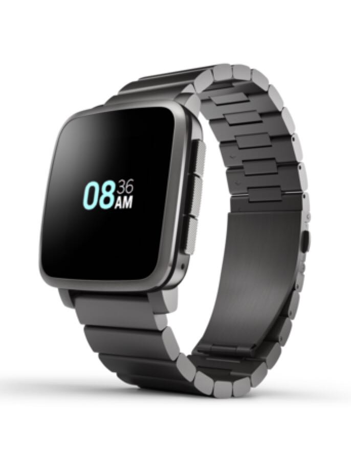 Pebble Time Steel Black - Pebble (time steel) watch collectible [Barcode 855906004429] - Main Image 1
