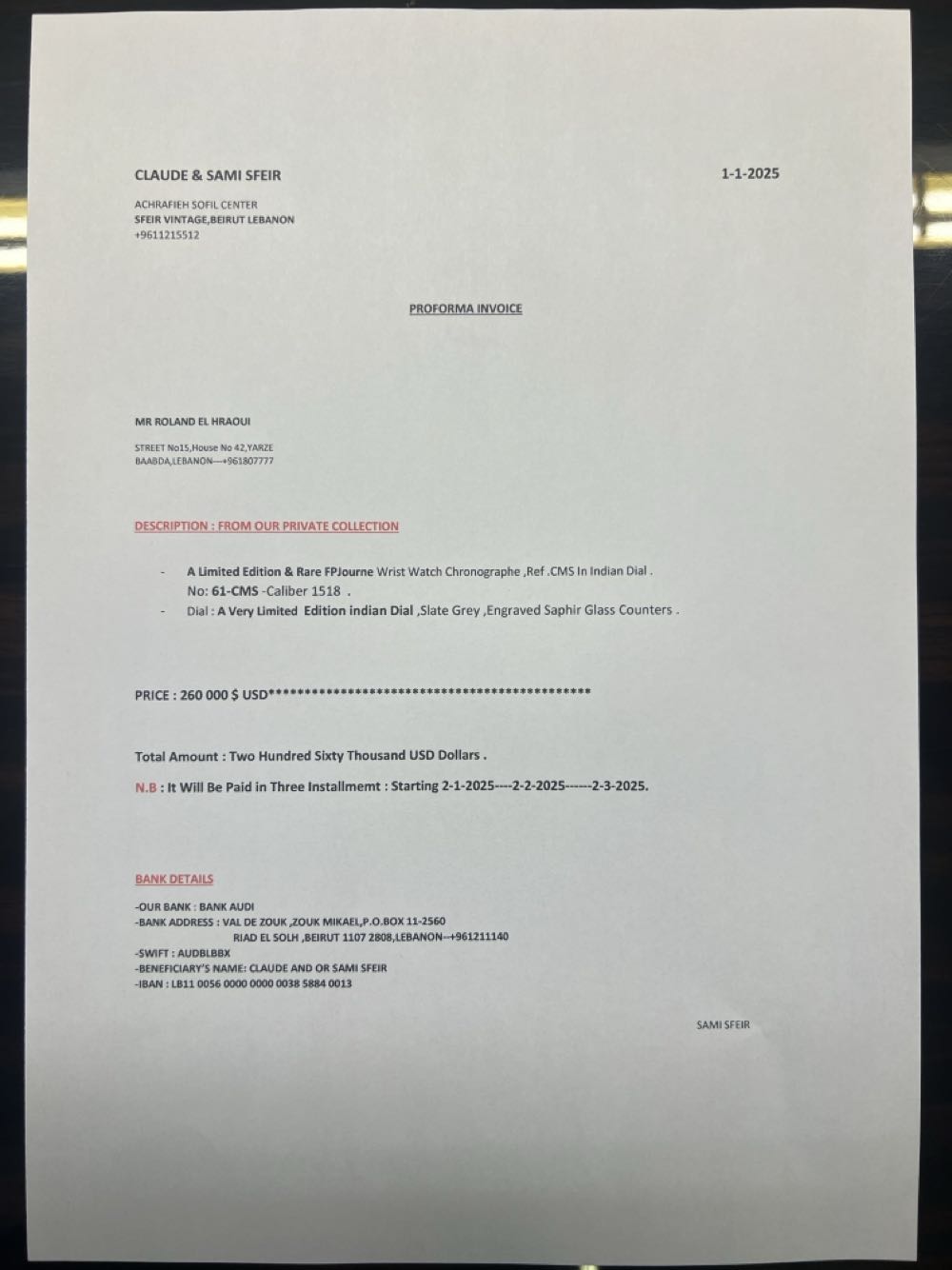 F.P Journe - F.P. Journe (61 CMS Caliber 1518) watch collectible - Main Image 4