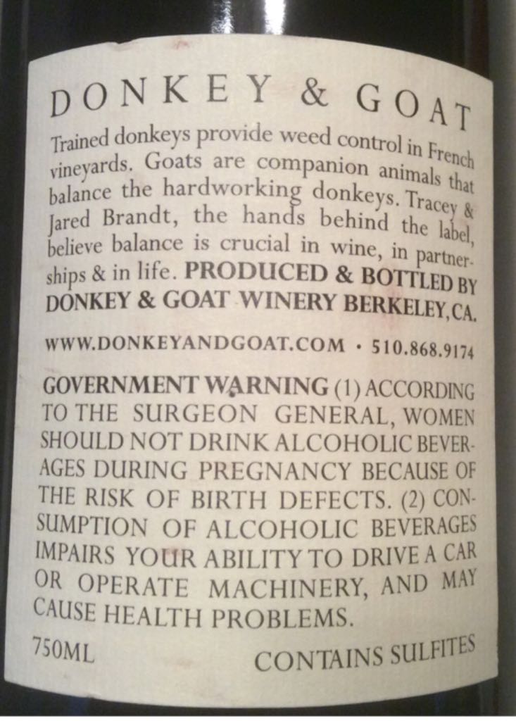 Donkey & Goat - Rousanne wine collectible [Barcode 001802000052] - Main Image 2