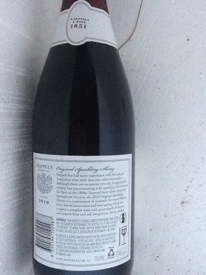 Seppelt - Sparkling Shiraz wine collectible - Main Image 2