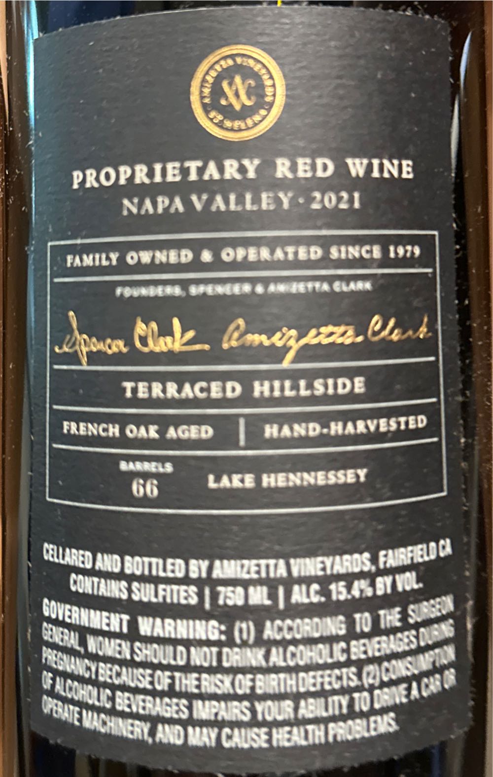 Amizetta - Red Wine wine collectible - Main Image 2