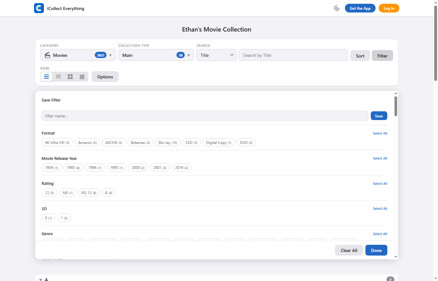 Advanced filter panel with multiple filter rules