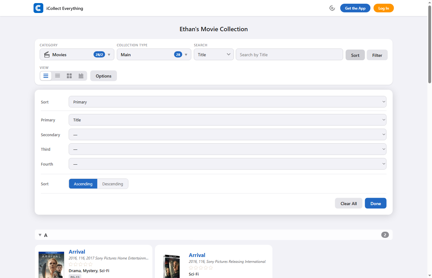 Multi-level sort panel with four sort levels