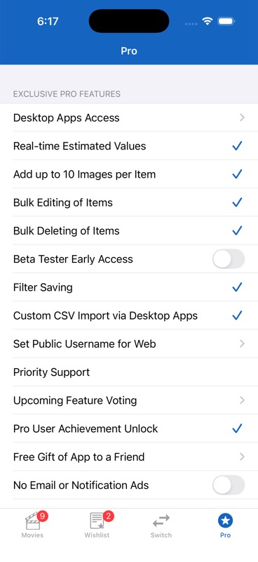 Pro features list including bulk editing, custom themes, and more
