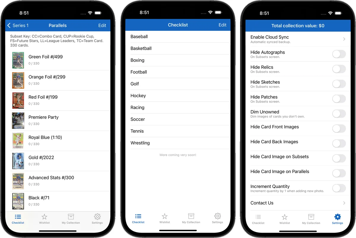 Pokemon card collection cataloged in the iCollect Everything app