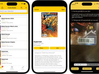 Comic book collection cataloged in the iCollect Everything app