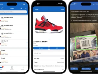 Sneaker collection inventory in the iCollect Everything app