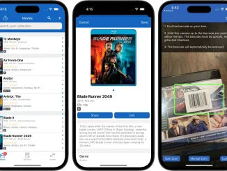 Movie collection including VHS cataloged in the iCollect Everything app